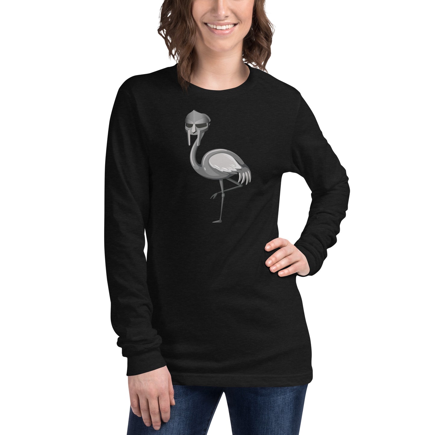 MF Doom Flamingo Mashup Grey Scale Long Sleeve Tee