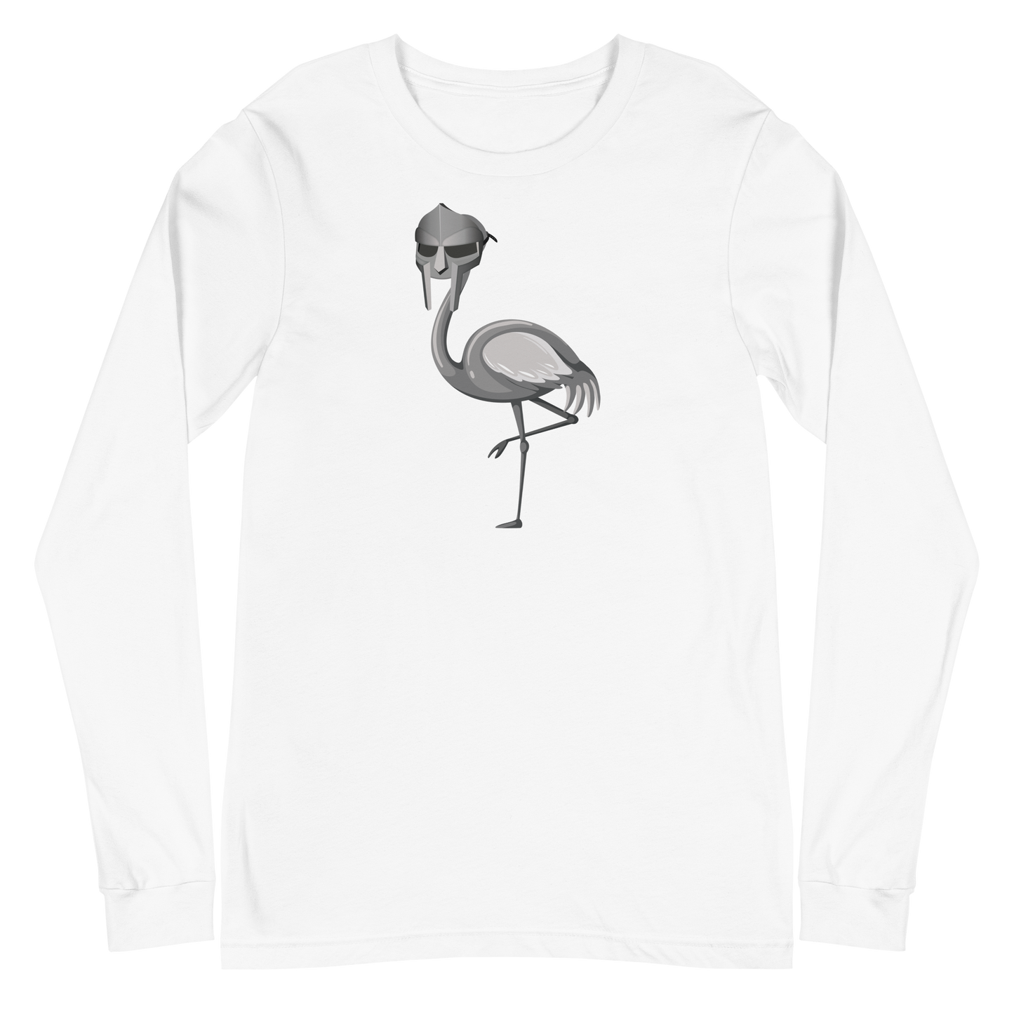 MF Doom Flamingo Mashup Grey Scale Long Sleeve Tee